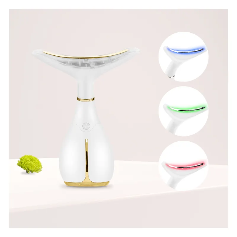 2022 Beauty Tools Wärme Vibration Hals Gesichts massage Anti Falten Haut lifting Straffende Schönheit Gerät mit LED-Licht