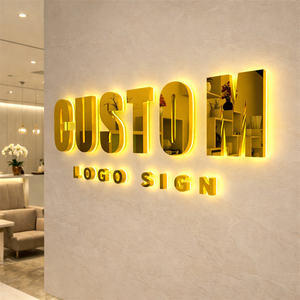 KONCEPT Lettres rétroéclairées en acrylique LED personnalisées de haute qualité, logo 3D en métal, enseigne en acier inoxydable pour la publicité extérieure des magasins, mur extérieur - Product Image 1