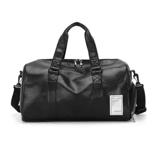 New design best trendy waterproof travel shoulder bag mens leather gym sports handbag with shoe compartment