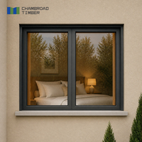 Fenêtre à auvent en bois recouvert d'aluminium CHAMBROAD, verre feuilleté trempé, serrure multipoints allemande, coupe-vent, certifiée CSA pour chambre à coucher