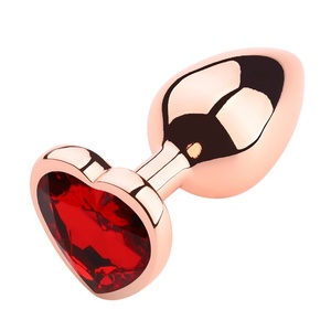 Plug Anale a Forma di Cuore in Metallo Oro Rosa per Uomini e Donne, Accessorio SM, Dilatatore per Adulti - Product Image 3