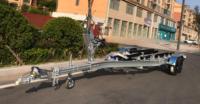 En vente 25ft 8200mm Long Aluminium Bateau Remorque Double Essieu Freins À Disque En Bois Couchettes Style Motomarine Remorques