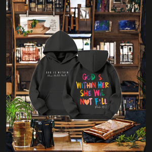 Sudadera con Capucha Negra, Corte Regular, Bolsillo Tipo Canguro, Ropa Casual Urbana - Product Image 3