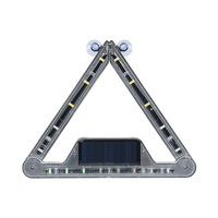 Luz de Advertencia LED Solar RGB para Ventana Trasera de Coche con Control Remoto, Triángulo Deformable, Anticolisión Trasera, Lámpara Intermitente con Ventosa