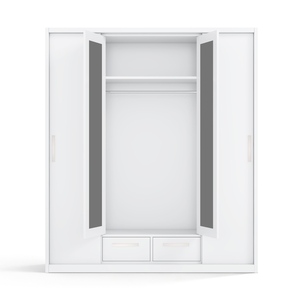 <span class=keywords><strong>ตู้</strong></span><span class=keywords><strong>เสื้อผ้า</strong></span>เหล็กพิมพ์ลายพร้อมราวแขวนผ้าและกระจก ดีไซน์ประตูบาน<span class=keywords><strong>เลื่อน</strong></span> - Product Image 4