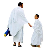 Ensemble de serviettes Ihram pour hommes en polyester jacquard à séchage rapide et à motifs écossais, 2 pièces en microfibre, pour le Hajj et la Omra