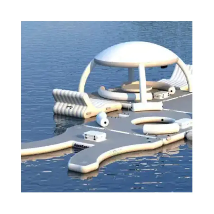 Hot Sale neu Design Wasser aufblasbare Insel schwimmende Yacht Pad Dock Insel aufblasbar