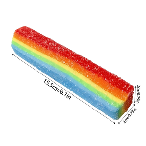 Simulated Soft <b>Candy</b> Pinching Sour Sand <b>Rainbow</b> Long Strips Taba Squishy Toy Ultra-Soft Stress-Relieving Lookalike Gummies - Product Image 2