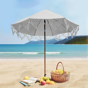 Parasol de jardin écologique avec pompon et long manche, design Art <span class=keywords><strong>Déco</strong></span> pour balcon, terrasse, bord de mer - Product Image 4