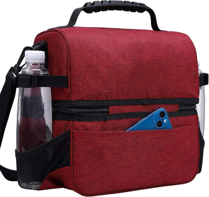 Bolsa Térmica para Almuerzo con Doble Compartimento, Bolsa Refrigerante Impermeable con Secciones Secas y Frías, Correa Ajustable para el Trabajo y Picnic - Product Image 1