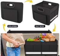 Organisateur de coffre de voiture Rapo Luxury grande capacité en tissu Oxford, pliable, avec panneaux de soutien robustes et compartiments multiples