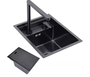 Personnalisé Moderne Nano Boîte Noire Petit Îlot Bar Simple Bol Robinet Plié Fait à la Main Évier de Cuisine Caché - Product Image 6