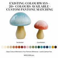 Ornement en céramique en forme de champignon fait main et écologique au design moderne pour la décoration intérieure/extérieure, idéal pour les anniversaires, la maison, le bureau et la terrasse
