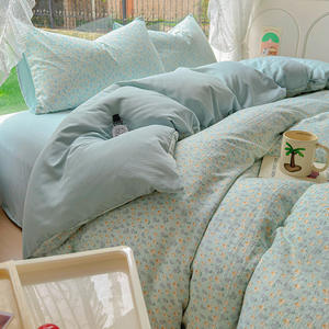 Ensemble de quatre pièces en coton lavé de qualité mère et bébé de classe A <span class=keywords><strong>petite</strong></span> housse de <span class=keywords><strong>couette</strong></span> fraîche et simple drap de <span class=keywords><strong>lit</strong></span> épais ensemble de trois pièces - Product Image 6