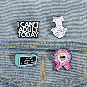 エナメルピンを育てたくない面白い引用レトロTVブローチラペルバッジジュエリーお友達向け卸売ギフト - Product Image 1