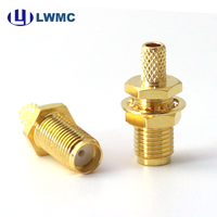 Conector SMA Hembra de Pared para Cable Karble302-3, de Alta Resistencia Mecánica y Amplio Rango de Frecuencia, para Comunicación Marina y Transporte Ferroviario