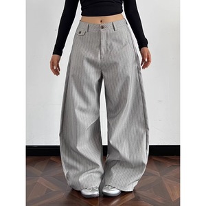 <span class=keywords><strong>Pantaloni</strong></span> <span class=keywords><strong>a</strong></span> Gamba Larga da Donna <span class=keywords><strong>a</strong></span> Vita Alta, Casual, <span class=keywords><strong>a</strong></span> <span class=keywords><strong>Righe</strong></span>, Tinta Unita, per Ufficio, Streetwear, Novità 2026 - Product Image 2