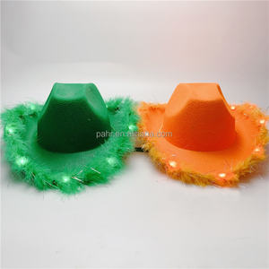 قبعة رعاة البقر البرتقالية المضيئة بتقنية LED للكبار، مناسبة للحفلات وللجنسين في جميع الفصول - Product Image 3