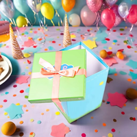 Boîte cadeau écologique pour enfants, dessin animé, fermeture magnétique, base rigide, emballage avec ruban, jouets, collations, cadeaux d'anniversaire, impression personnalisée