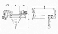 Palans électriques à câble en acier NUCLEON 1,6 tonne, norme européenne, avec crochet de levage, palan électrique standard européen
