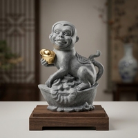 Sculpture en pierre personnalisable de l'animal du zodiaque chinois au design moderne pour l'extérieur : Singe, Chien, Tigre, Lapin pour parc
