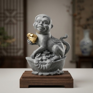Sculpture en pierre personnalisable <span class=keywords><strong>de</strong></span> l'animal du zodiaque chinois au design moderne pour l'extérieur : <span class=keywords><strong>Singe</strong></span>, Chien, Tigre, Lapin pour parc - Product Image 5