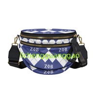 Sac bandoulière en forme de coquille Chi Eta Phi, design élégant avec lettres grecques, sac unisexe en forme de coquille, sac bandoulière de voyage en plein air