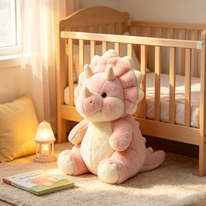 Peluche Triceratopo <span class=keywords><strong>Rosa</strong></span> Personalizzato ODM OEM, Simpatico <span class=keywords><strong>Dinosauro</strong></span> Imbottito, Morbido Giocattolo Promozionale per Bambini, Regalo Decorativo - Product Image 3