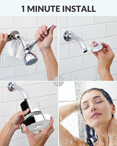 Meilleur filtre de douche portable 15 étapes en ABS électroplaqué, pour usage domestique, avec pommeau de douche cascade filtrant, garantie 1 an - Product Image 6