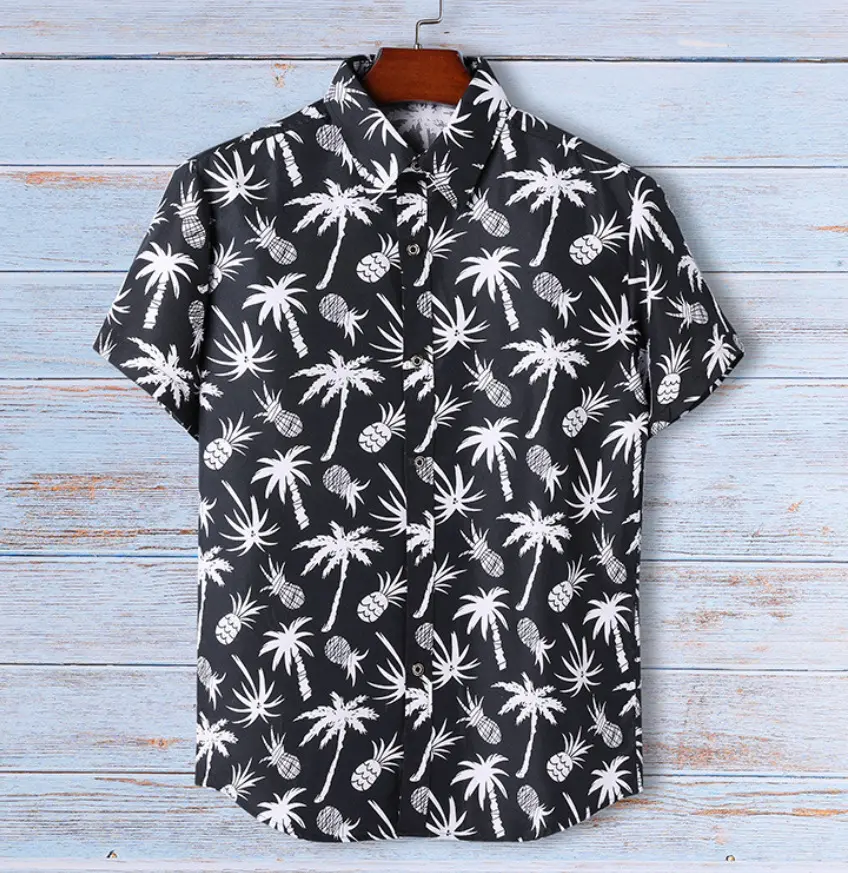 Custom New Design Printed Shirt Hawaiian Men's Beach Shirt Wholesale Floral Casual Shirts For Men