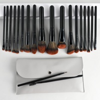 Ensemble de pinceaux de maquillage professionnel de luxe avec logo personnalisé, 42 pièces, manche en bois naturel, pour le visage, les yeux, le fond de teint, la poudre, outils cosmétiques