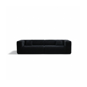 Conjunto de Sofá Moderno de Pana Negra, Modelo A-20, Sofá Cama Compacto para Sala de Estar Pequeña, Sofá Cama Modular Convertible de 3 Plazas - Product Image 1