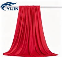 Tissu tricoté extensible en polyester et élasthanne 140-180 GSM, léger, soyeux, doux et fluide, pour toile de fond de mariage ou de fête d'anniversaire