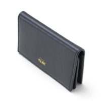 Porte-cartes en cuir bleu avec logo personnalisé, porte-monnaie souple exquis pour femmes, porte-cartes pour cadeaux promotionnels d'entreprise