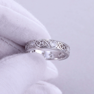 Anillo <span class=keywords><strong>de</strong></span> nudo celta <span class=keywords><strong>de</strong></span> Plata <span class=keywords><strong>de</strong></span> Ley 925 al por mayor para mujer con circonita cúbica - Product Image 4