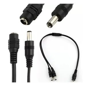 DC Power Cable Extension Cable 1 female Plug Connector to 2 male Plug Connector 5.5*2.1 DC power splitter cable