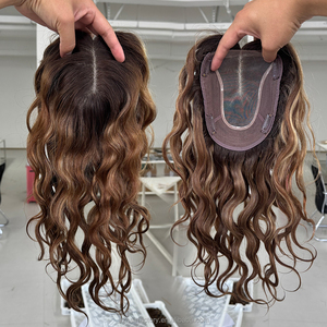 Système de remplacement capillaire 100% naturel vierge, couleur blond doré avec mèches, topper ultra-fin HD Lace Front pour femmes - Product Image 2