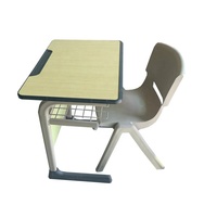 Meubles scolaires modernes, chaises et tables de classe réglables en hauteur en plastique pour les élèves avec table intégrée