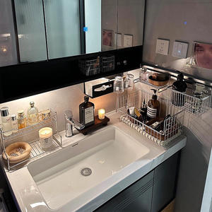 ชั้นวางของในห้องน้ำติดผนังสแตนเลสแบบทันสมัย ตะกร้าเก็บอุปกรณ์อาบน้ำกันน้ำสำหรับใช้ในบ้าน - Product Image 4