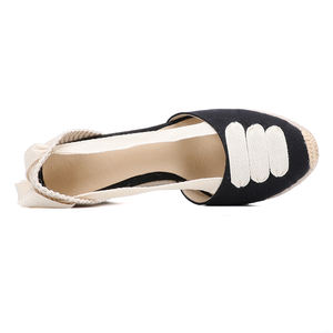 Alpargatas clásicas de plataforma de verano para mujer, alpargatas con correa en el <span class=keywords><strong>tobillo</strong></span>, Sandalias de tacón con <span class=keywords><strong>lazo</strong></span> suave en el <span class=keywords><strong>tobillo</strong></span>, Punta cerrada, Chaussures Femmes - Product Image 5