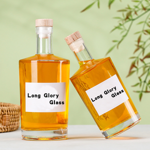 Klasik yuvarlak düz omuz cam şişe 750ml 700ml 500ml 375ml ruhları votka viski rom Tequila Gin içecek suyu bal için - Product Image 6