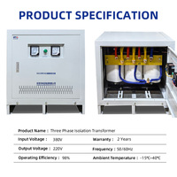 Transformador de Aislamiento Industrial de Tipo Seco de 120Kva 100Kva, Trifásico, CE, 50Hz 60Hz, CA, Reductor de Voltaje de 380V a 220V 110V