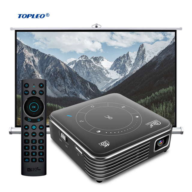 Topleo LED Display Mini DLP Projector Short Throw Pocketable Portable Outdoor Building Projection 3D Video US Version