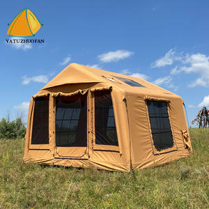 VENTE FLASH - Tente gonflable 9 m² (tissu en coton) imperméable et coupe-vent pour le <span class=keywords><strong>camping</strong></span> familial en plein air, facile à installer - Product Image 3