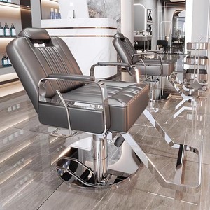 Fauteuil de Barbier Hydraulique Moderne Inclinable, Chaise de Coiffure Pivotante à 360 Degrés en Cuir pour Salon de Beauté et Barbier - Product Image 5