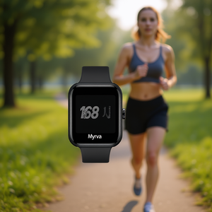 Reloj Inteligente Myrva de 41-43 mm con Pantalla Táctil, Monitor de Ritmo Cardíaco, Resistente al Agua IPX7, Correa de Silicona Unisex, Caja Rectangular - Product Image 2