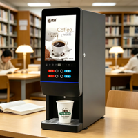 Machine à café instantanée entièrement automatique 2 saveurs, distributeur de boissons commercial avec système de refroidissement pour garde-manger