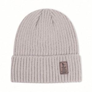 Bonnet tricoté personnalisé avec logo d'usine, couleur unie, pour homme, doublé polaire, pour l'hiver, avec protection des oreilles, idéal pour le cyclisme - Product Image 2