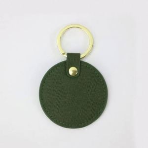New Style Promotional Leather Keychain Wholesale Pu Round Keychain High Quality <b>Keyring</b> with Own logo - Product Image 6