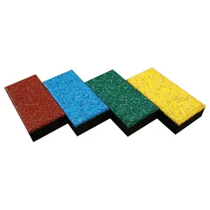 Baldosa de goma Epdm colorida para pavimentadora de goma de camino de jardín rompecabezas de goma de ladrillo